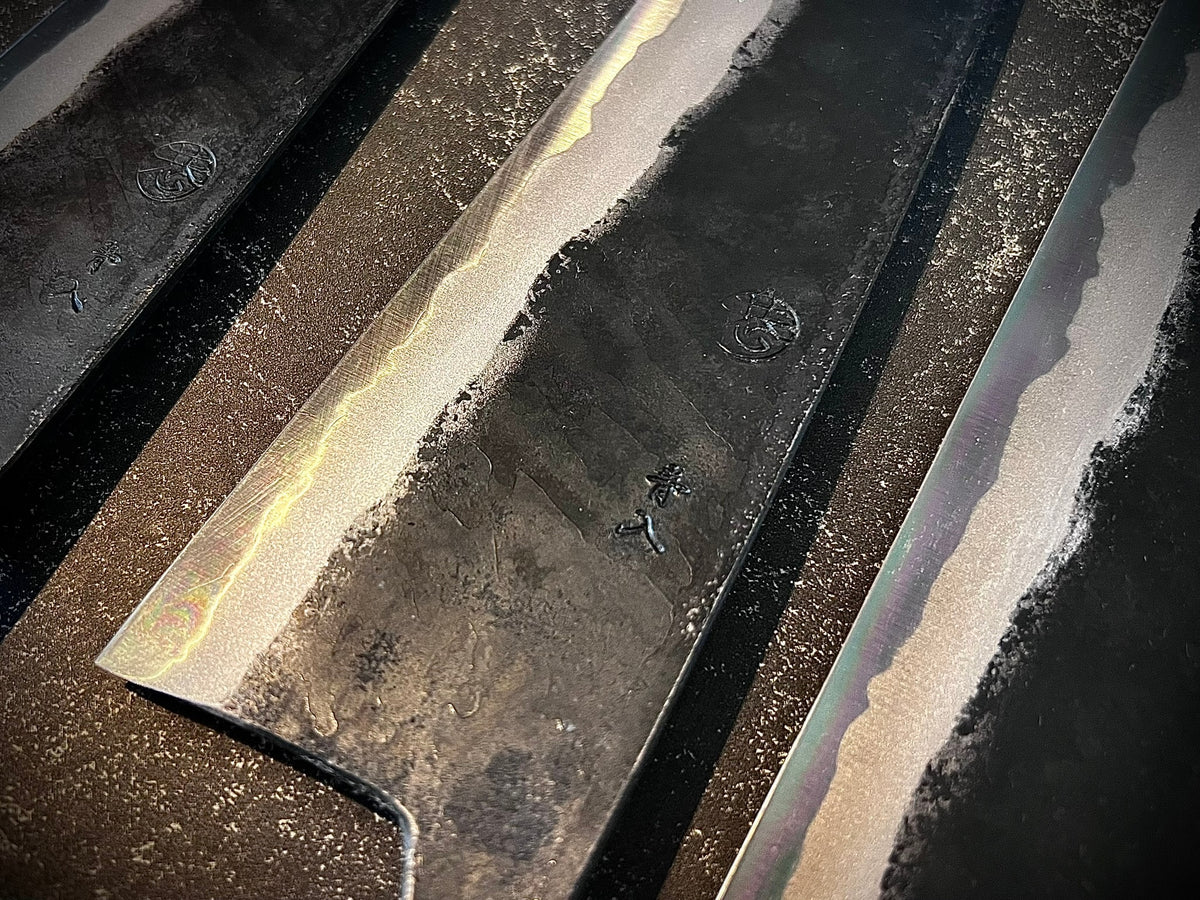 Kyohei Shindo Kurouchi Black Finish Wa-Style Gyuto - Blue #2 (Aogami #2) Carbon Steel