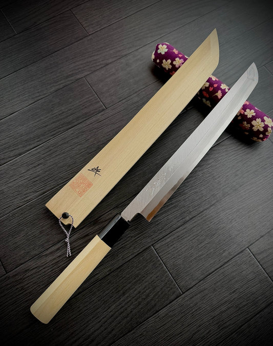 Goh Umanosuke Yoshihiro 270mm Sakimaru Takohiki - White #2 (Shirogami #2) Kasumi Finish with Saya