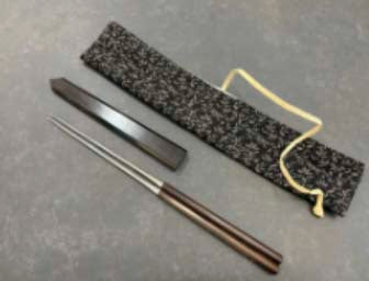 【Reques Order】Ebony Mori-Bashi (Japanese Plating Chopsticks) with Matching Ebony Saya