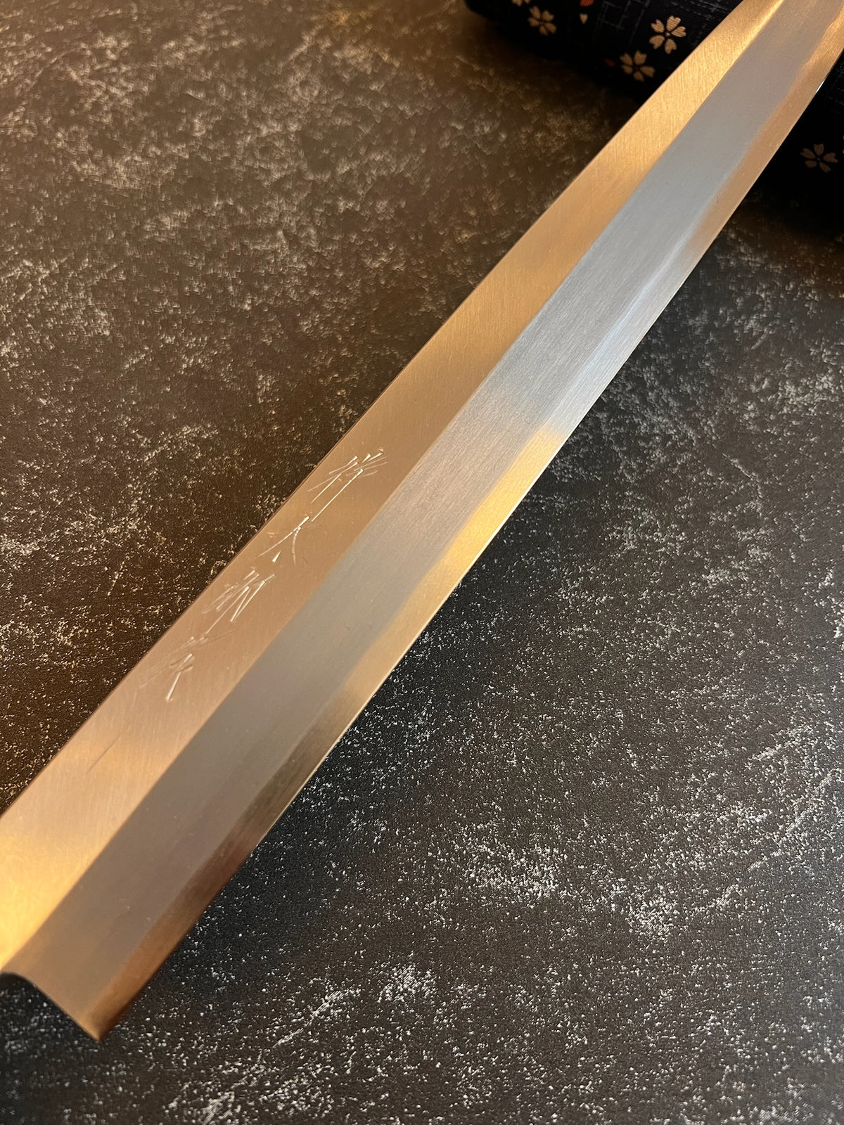 Shotaro Nomura Yanagiba - Silver #3 (Gingami #3 / Ginsan) Kasumi Finish with Signed Saya