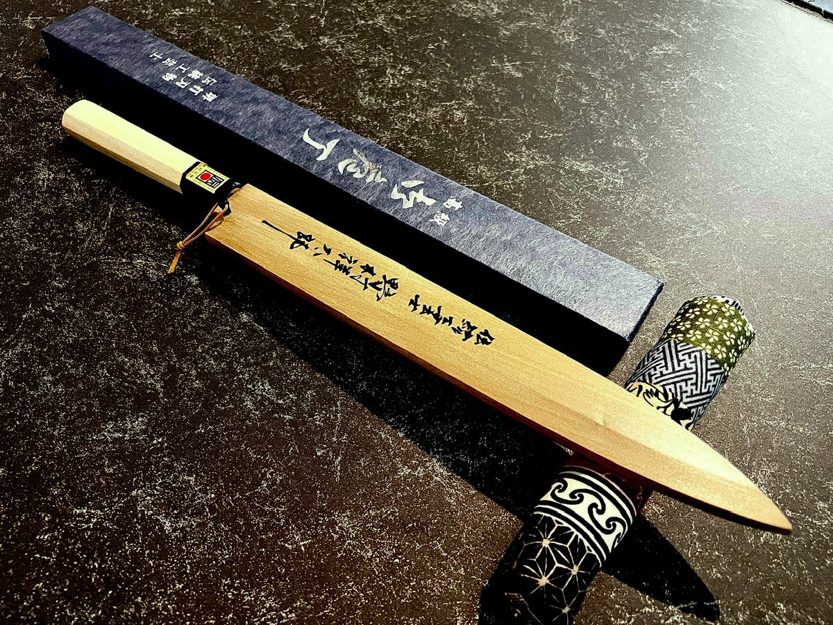 【Made to Order】Shotaro Nomura Yanagiba - White #2 (Shirogami #2) Kasumi Finish with Signed Saya