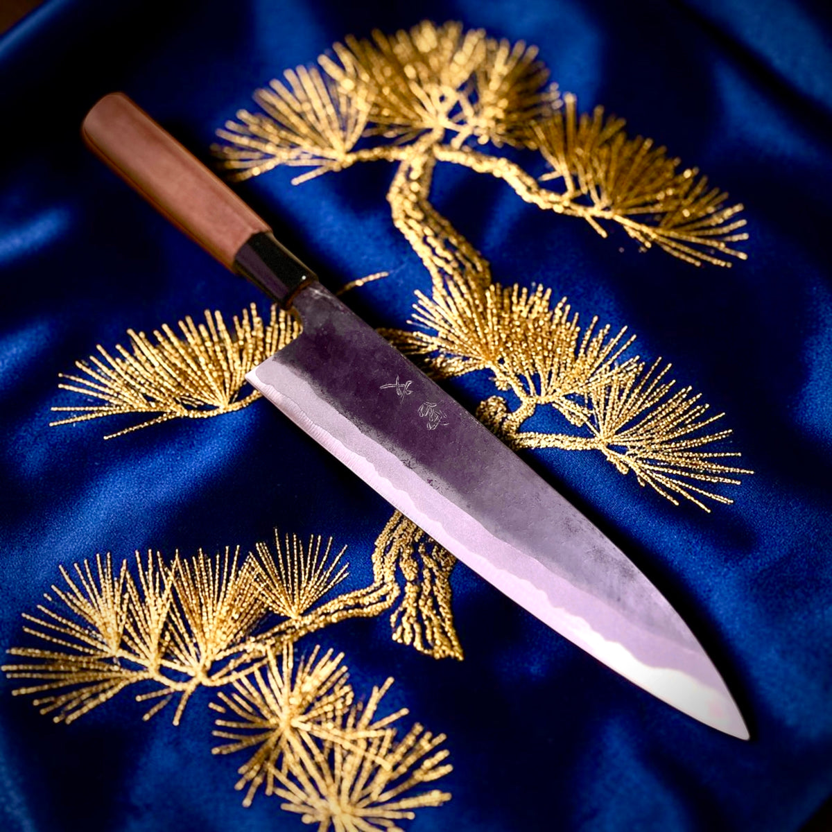 Kyohei Shindo Kurouchi Black Finish Wa-Style Gyuto - Blue #2 (Aogami #2) Carbon Steel