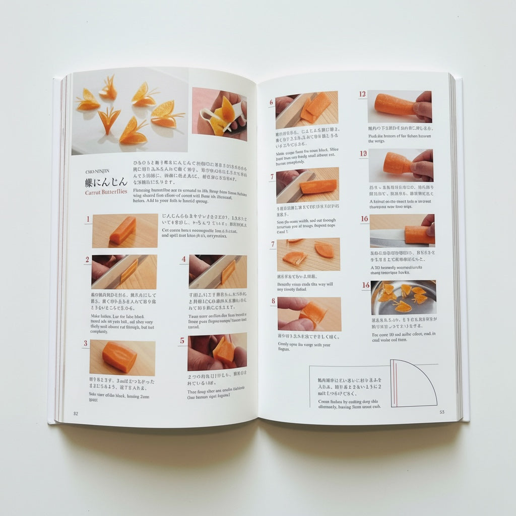 Handbook on Japanese Food: Carving Techniques for Seasonal Vegetables